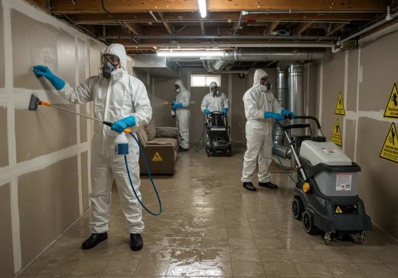 Basement Moisture Removal and Structural Drying process in Linthicum, MD